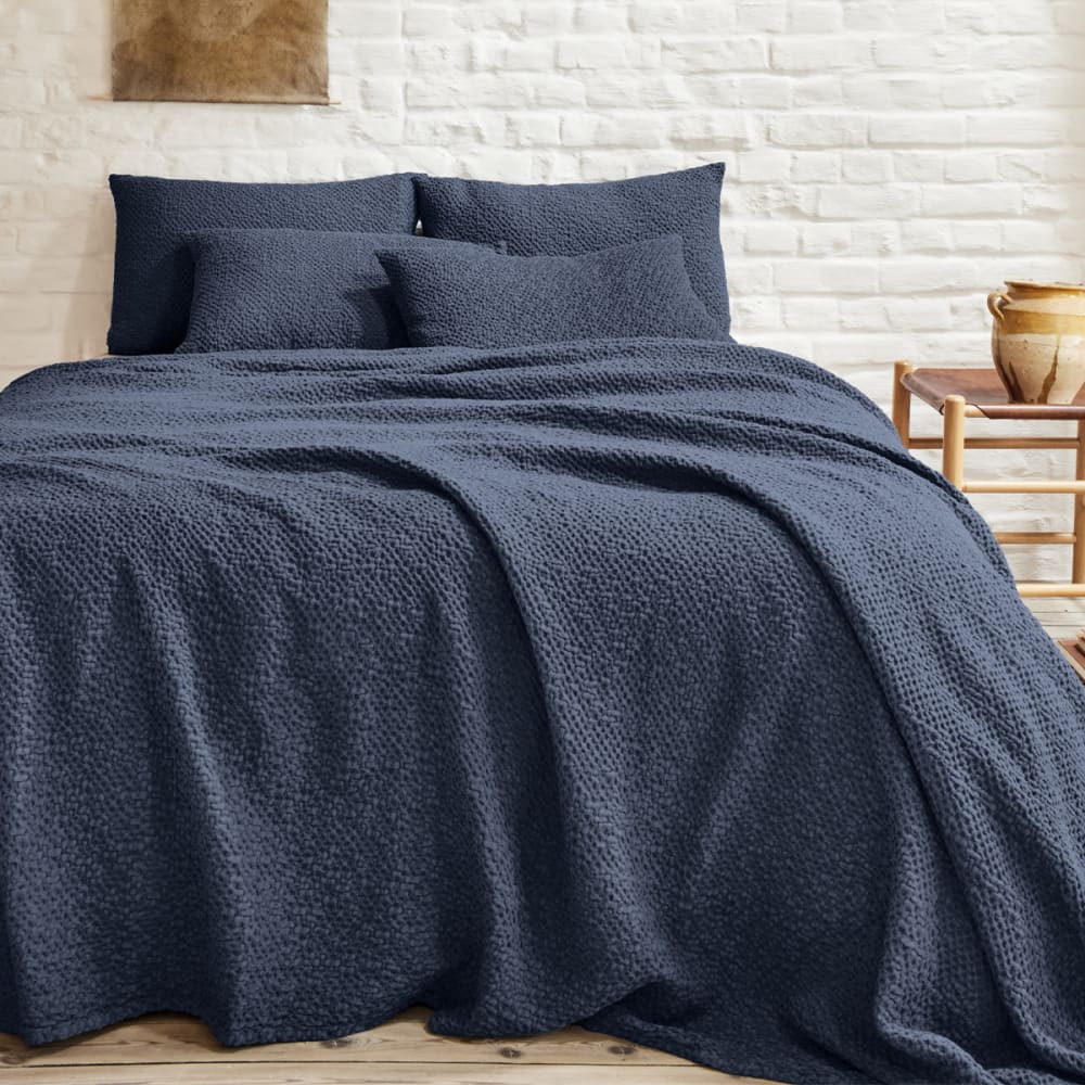 Housse de coussin en coton bleu 40x60 - Maisons du Monde