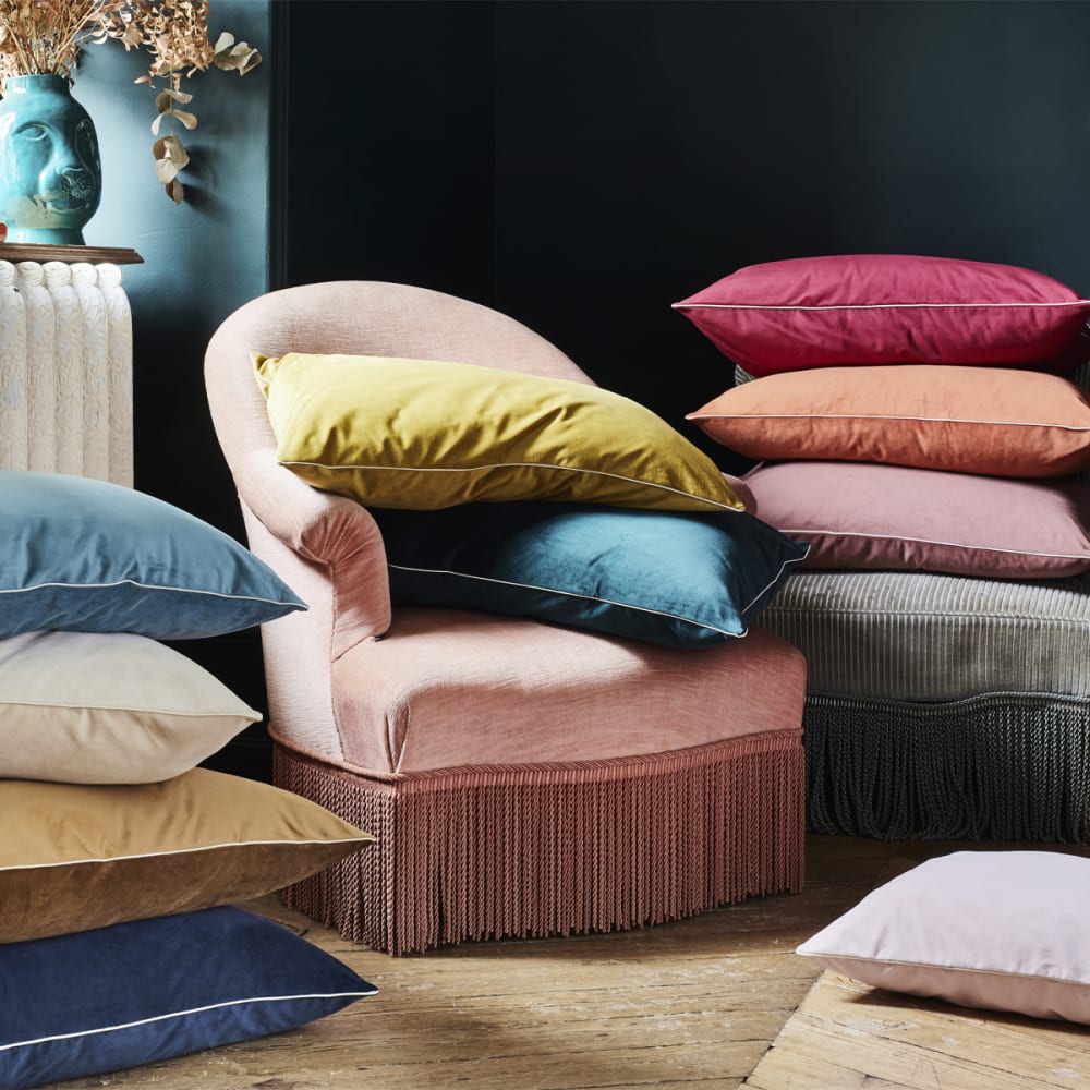 Housse de coussin unie en velour opéra 40x60 - Maisons du Monde