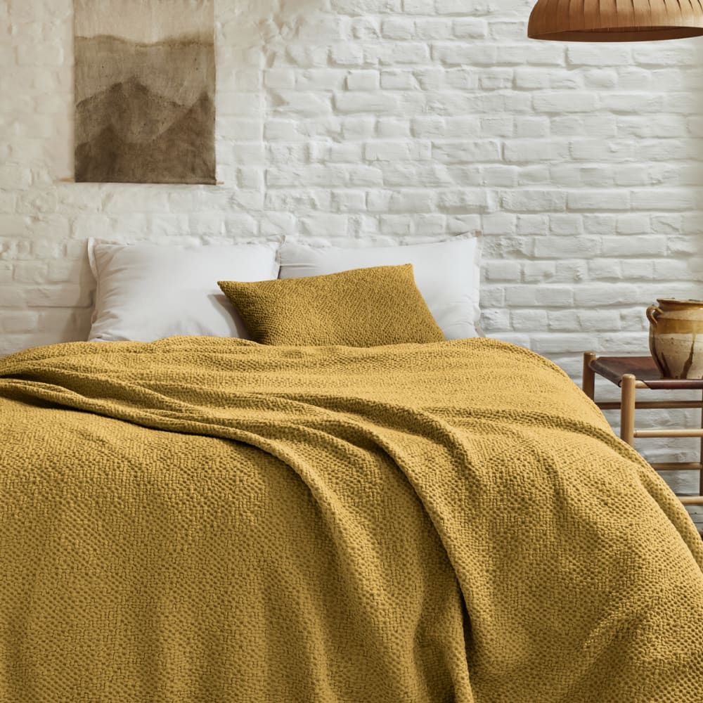 Housse de coussin en coton jaune 40x60 - Maisons du Monde
