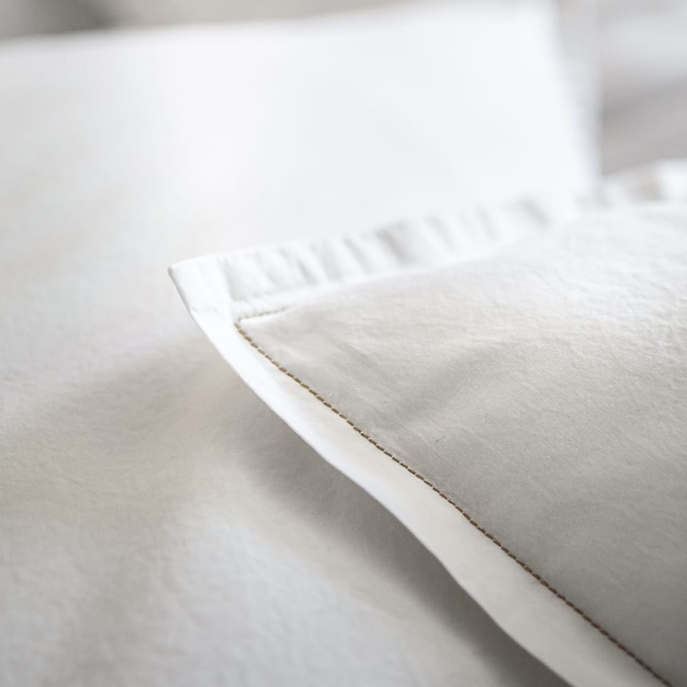 Drap housse en percale de coton blanc 140x200 — vue 4