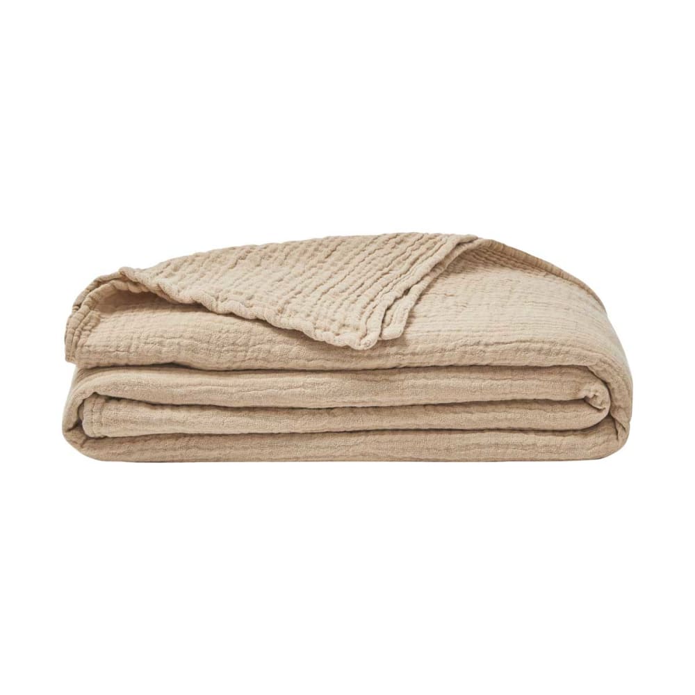 Plaid en gaze de coton biscuit 130x170 Plaid en gaze de coton biscuit 130x170