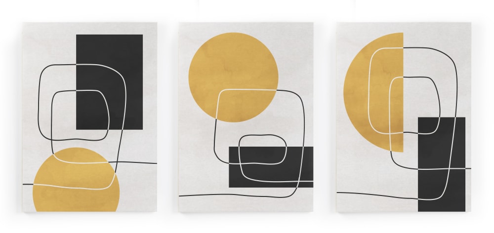 set 3 lienzos 60x40 sol abstracto