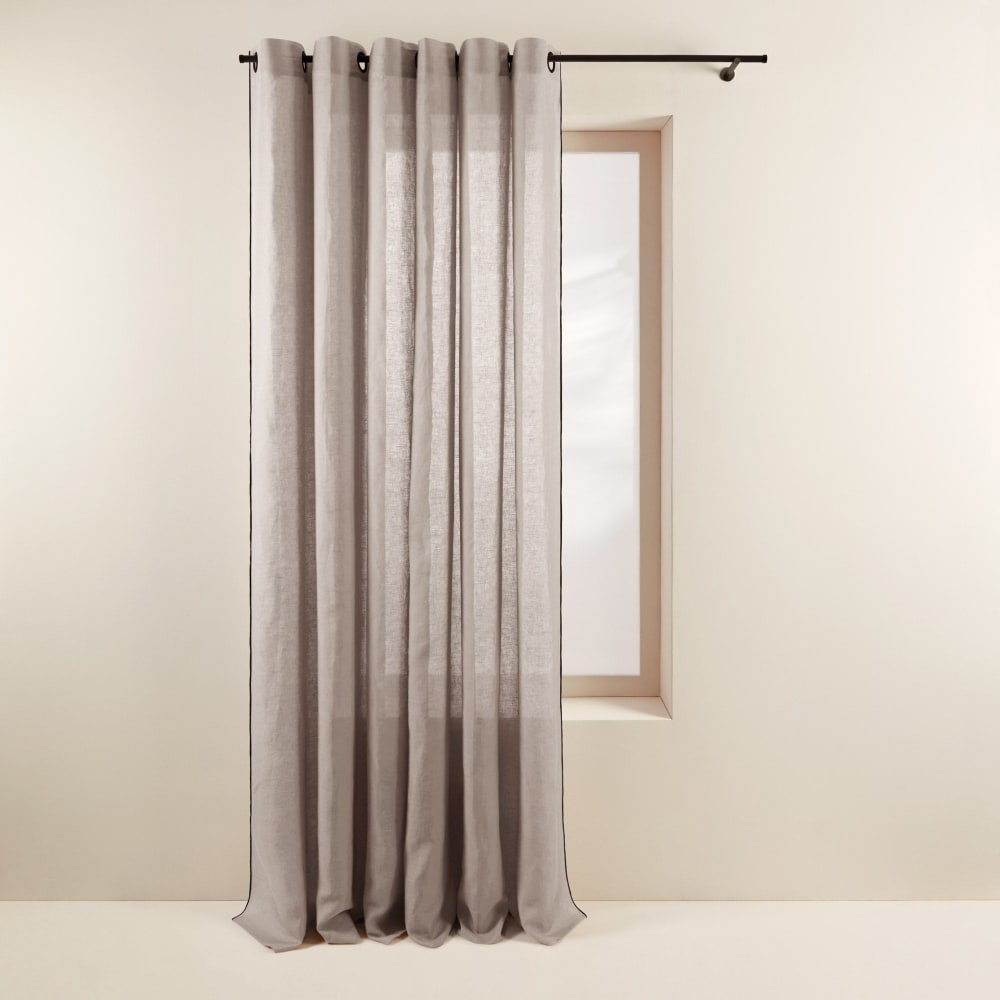 Rideau en lin beige 200x280