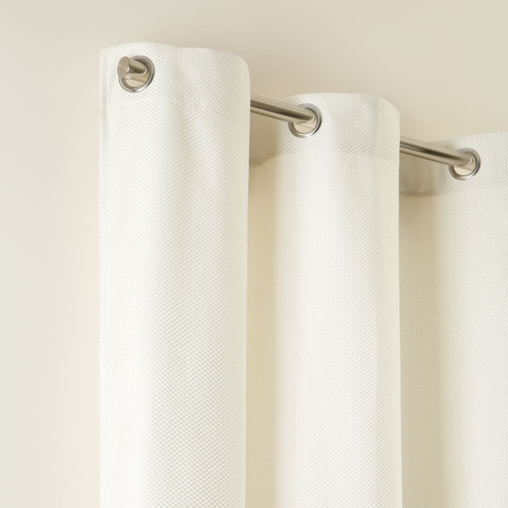 Rideau tissage toile à l'effet satiné blanc 145x277 cm - Maisons du Monde