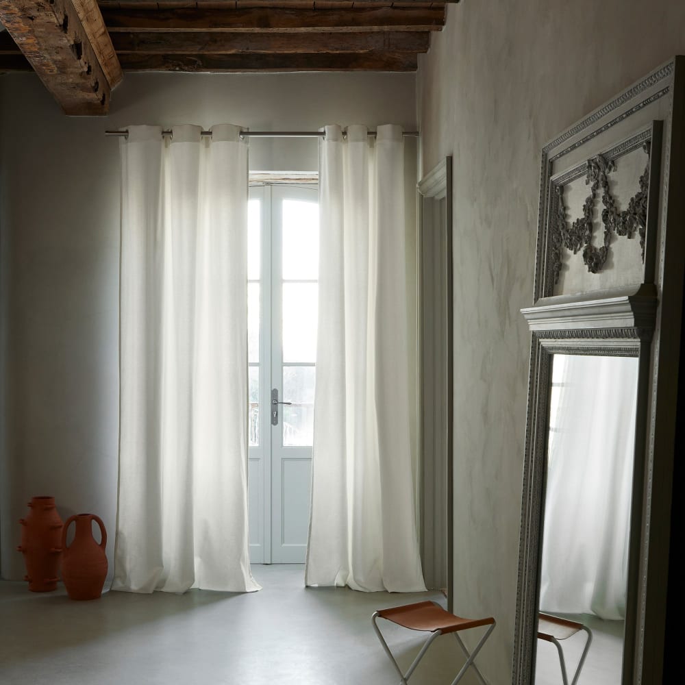 rideau en coton blanc