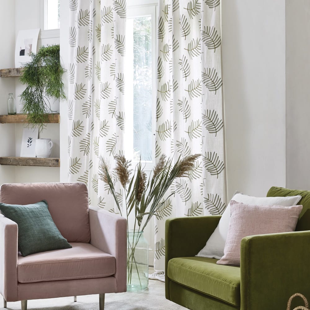 Rideau en viscose blanc 140x295 cm