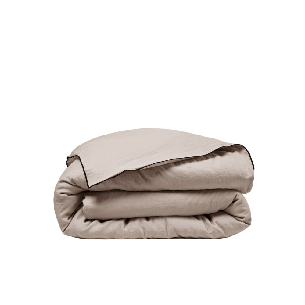 Housse de couette en lin beige 260x240 cm