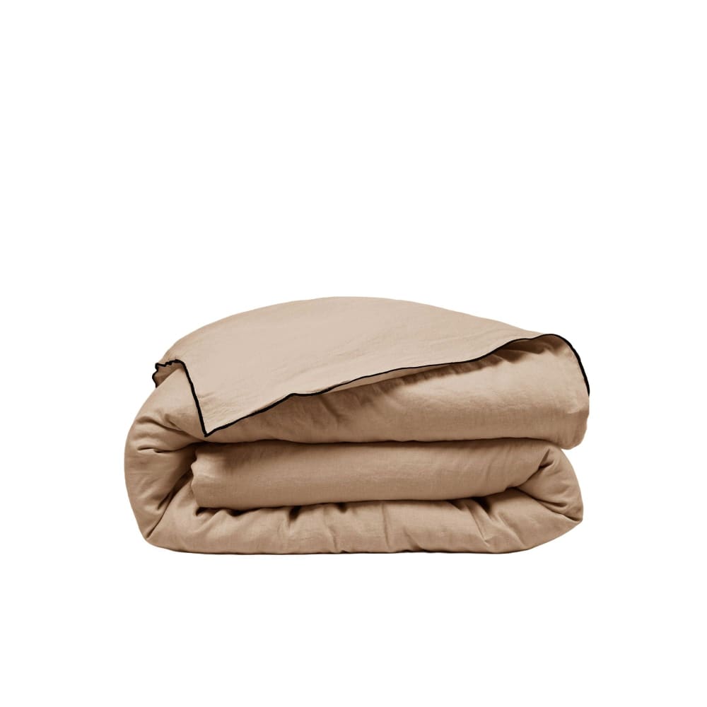 Housse de couette en lin beige 140x200 cm Housse de couette en lin beige 140x200 cm