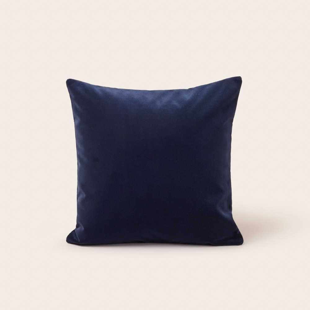 Madura Housse de coussin velours mat au tissage dense bleu 40x40 cm style vintage - Pes - Polyester