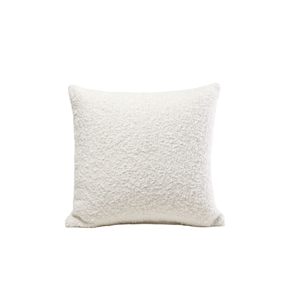 Housse de coussin en Bouclette à l'aspect laineux Ecru