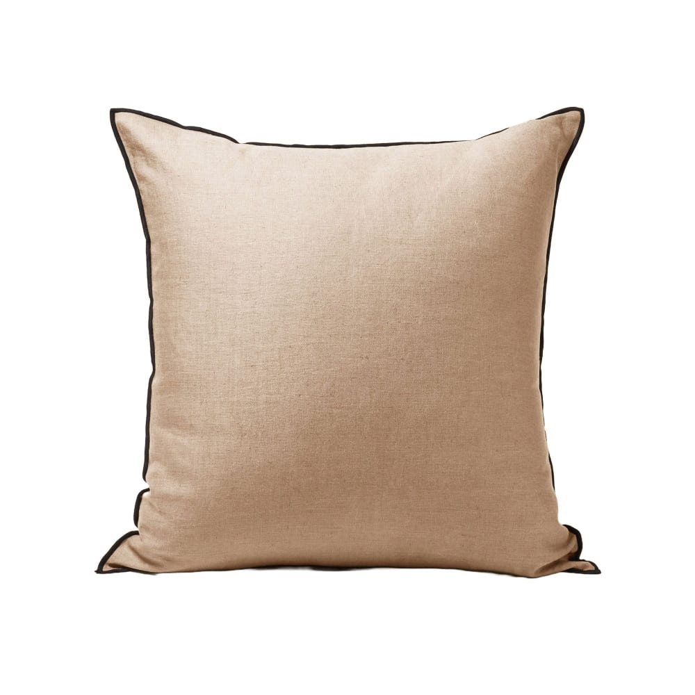 Housse de coussin en lin beige 50x50 cm Housse de coussin en lin beige 50x50 cm