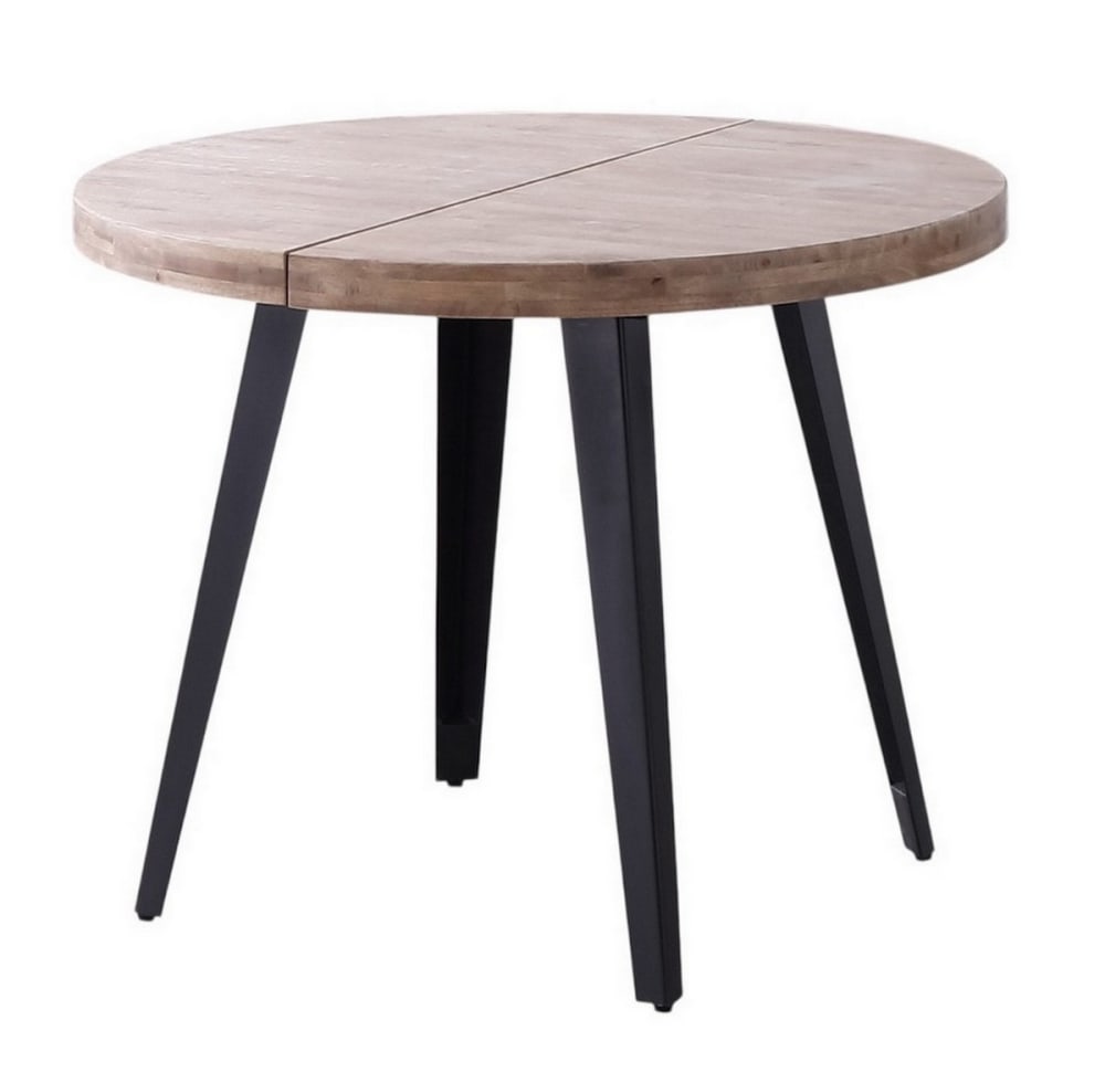 Table ronde extensible en bois naturel D100