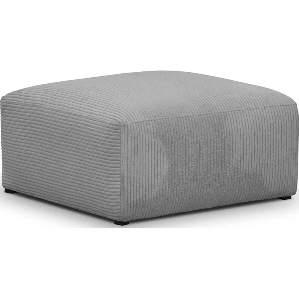 Pouf+/+repose-pieds+en+velours+cotele+gris+clair