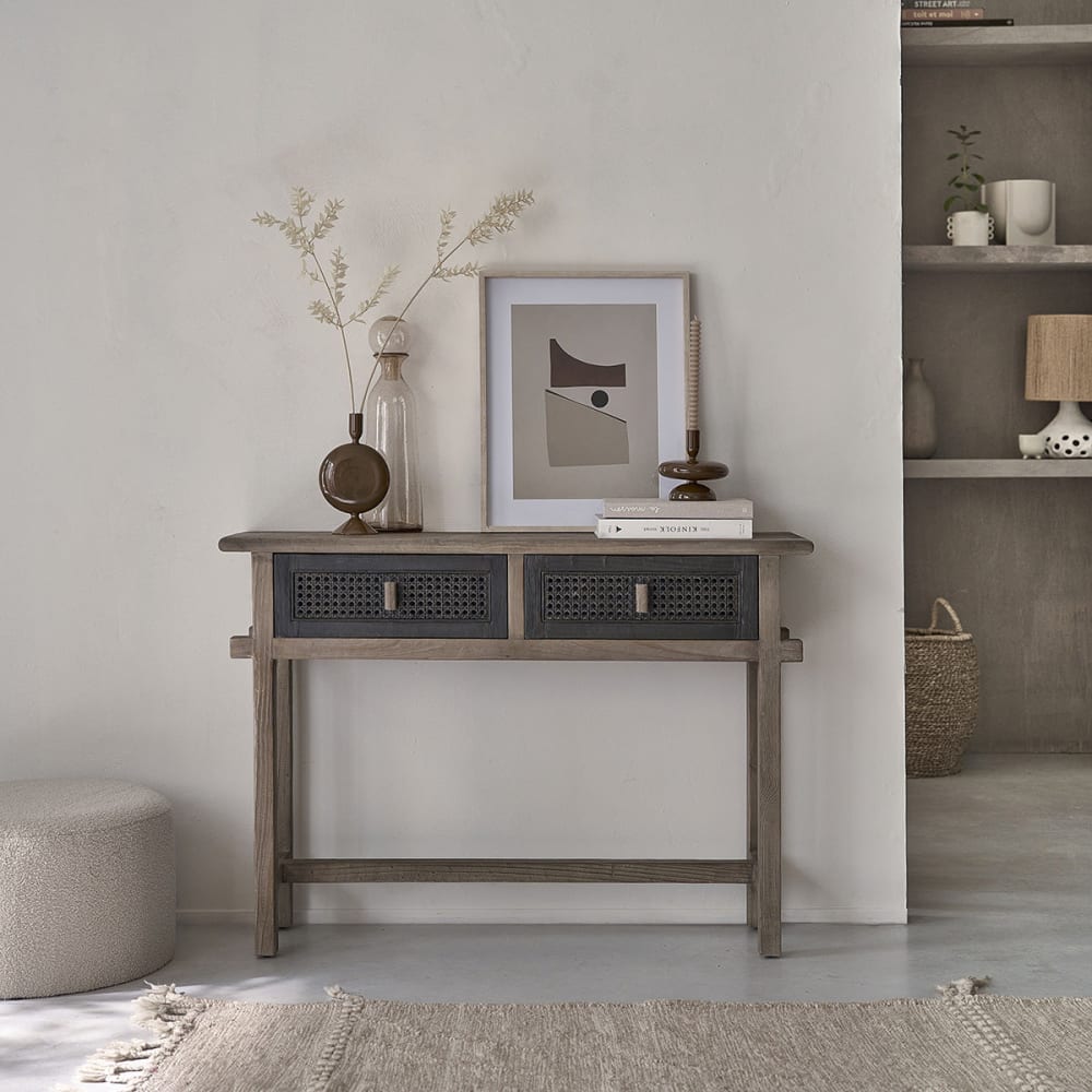 BERAH GETAH Konsole aus massiver, recycelter Kiefer style modern Grau Holz