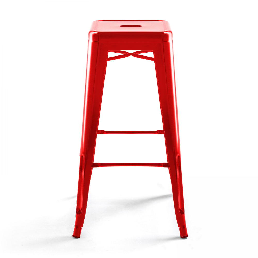 Tabouret de bar en métal brillant rouge - Maisons du Monde