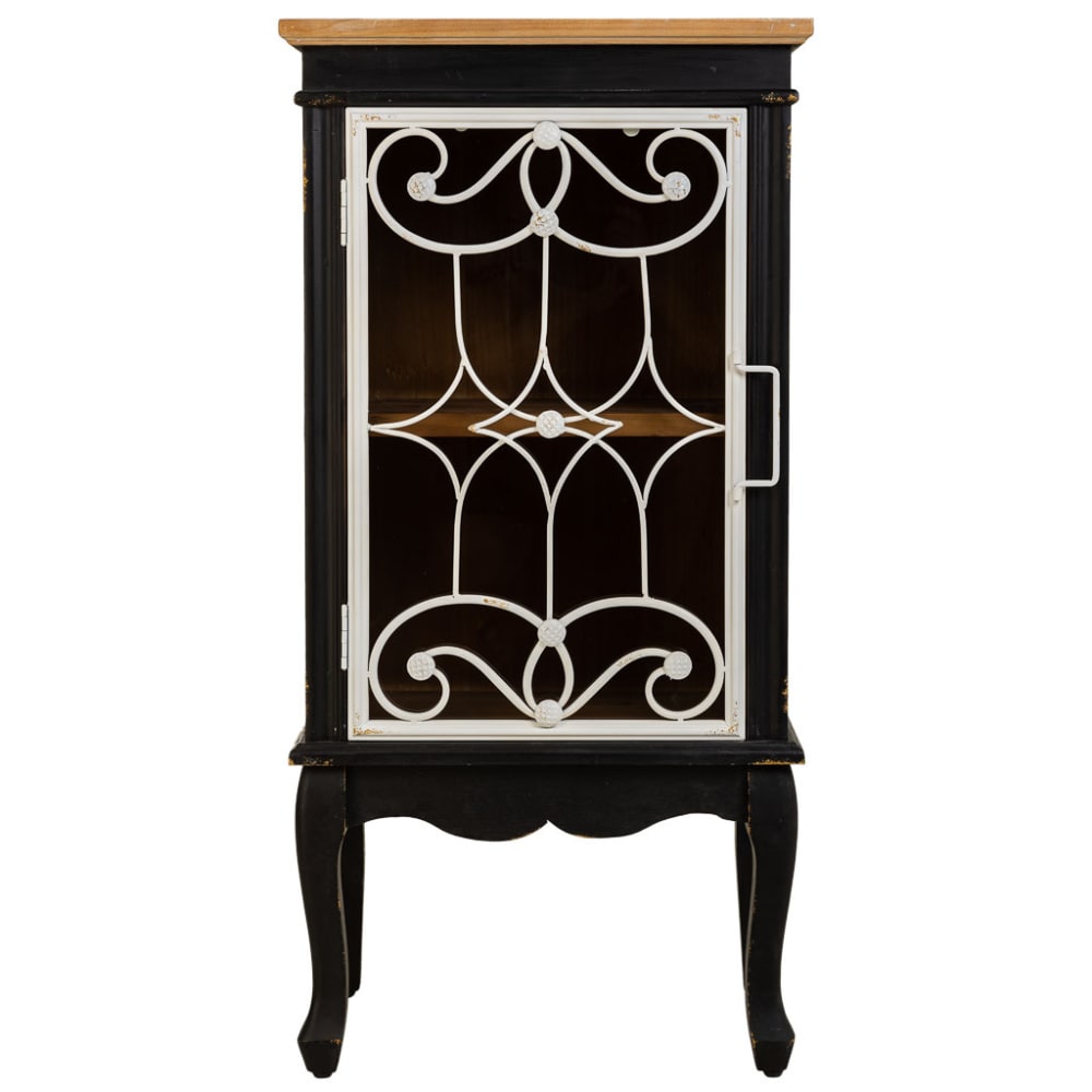 Vitrine en bois et métal noir 50x36x100.5h - Maisons du Monde