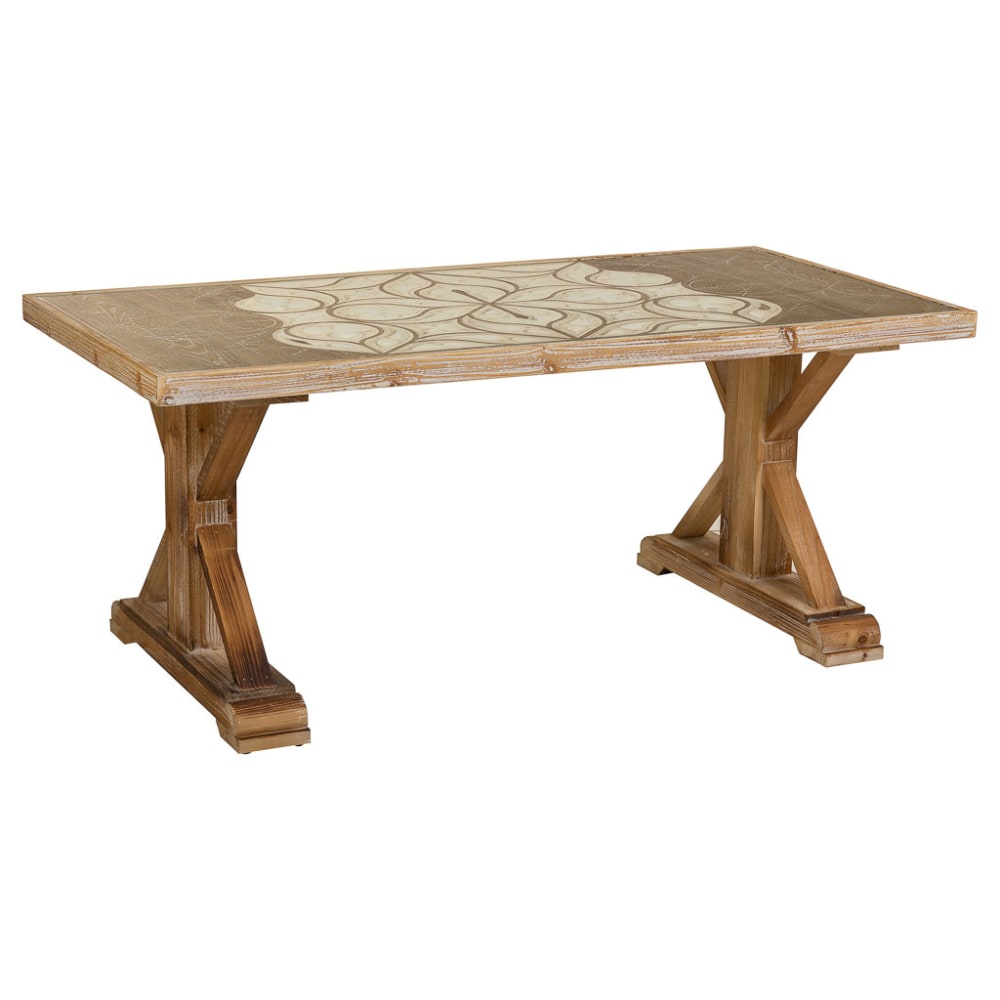 Wanderlust deco Holz Esstisch, 120.5x60.5x60.5x50.5, braun - Holz