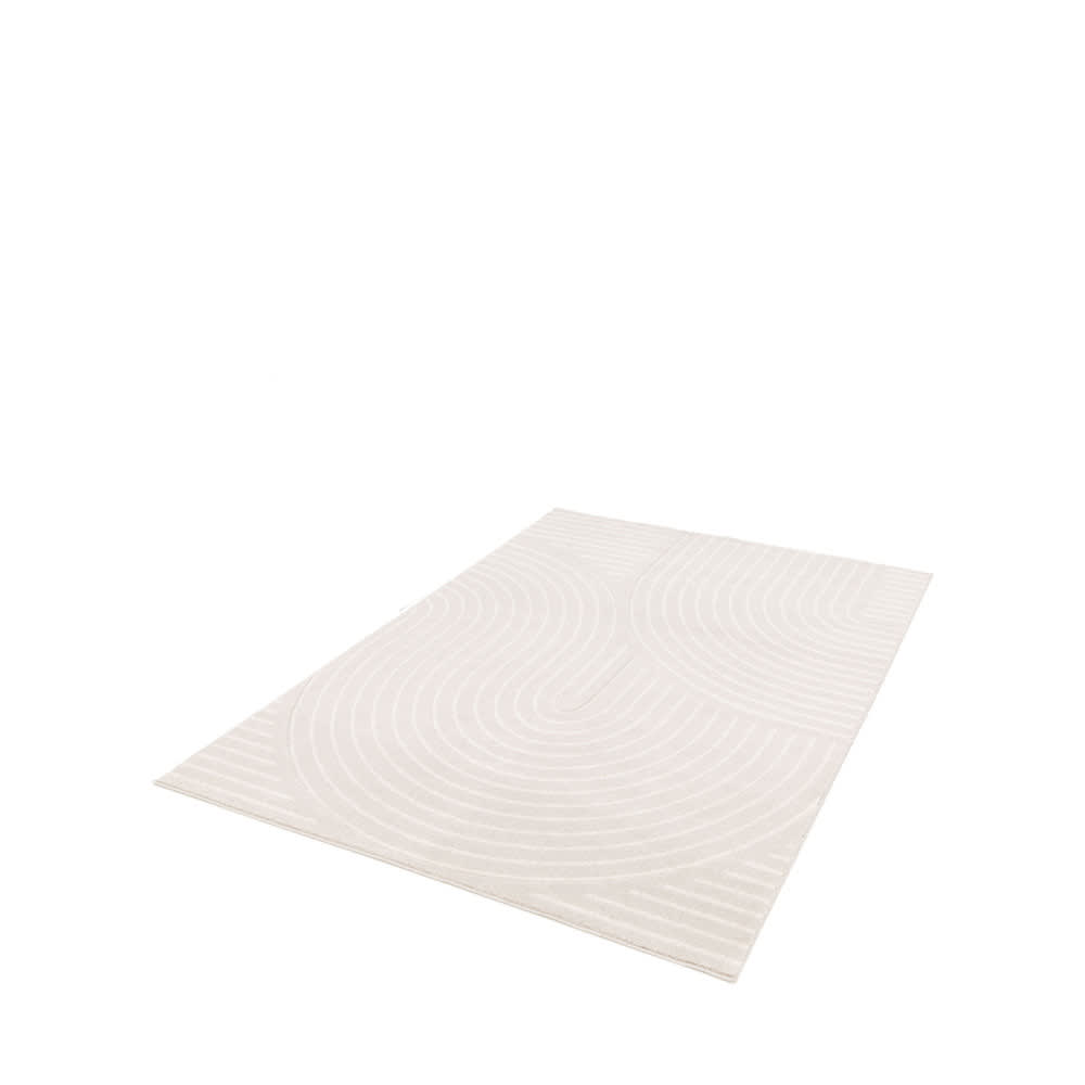 Tapis contemporain à motif géométrique - 120x170cm écru polypropylène — vue 3