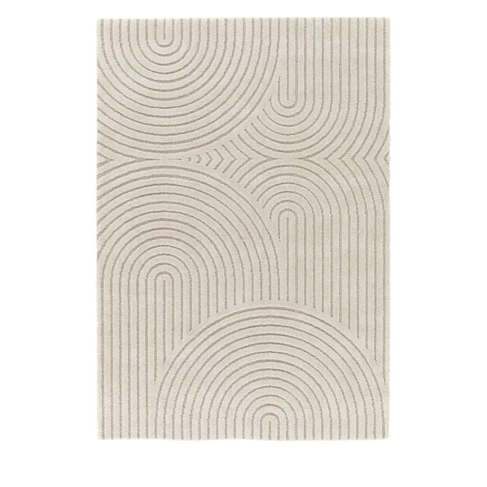 Tapis contemporain à motif géométrique - 120x170cm Beige Polypropylène