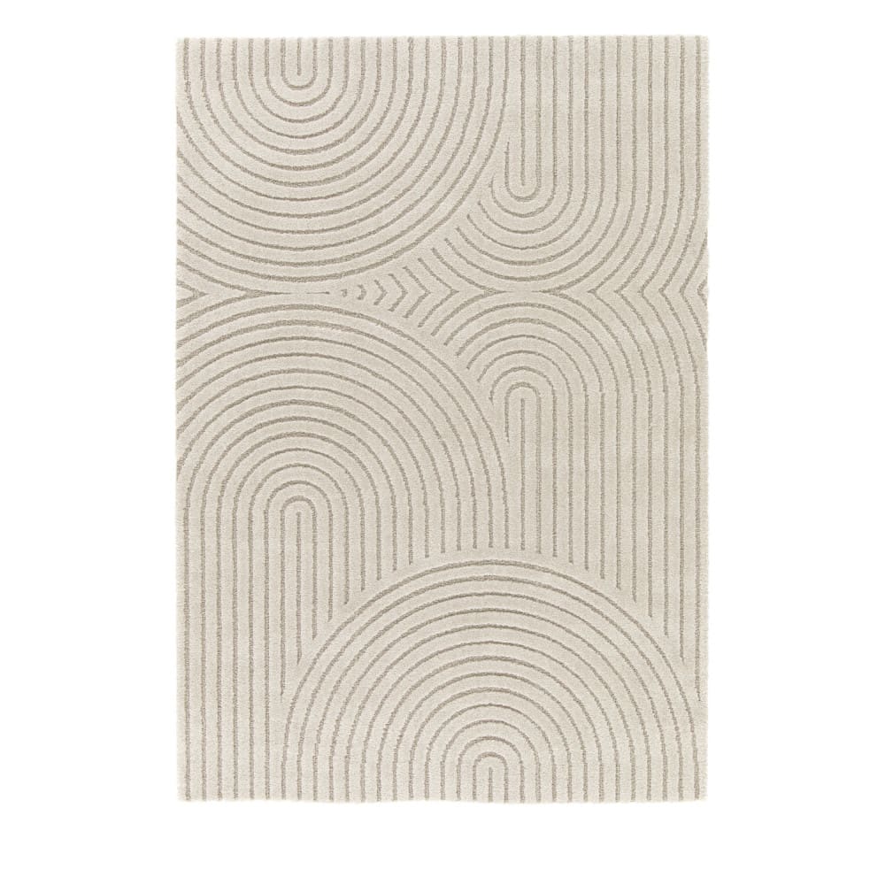 Tapis contemporain à motif géométrique - 200x290cm Beige Polypropylène