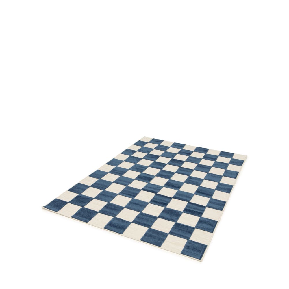 Tapis intérieur et extérieur géométrique -120x170cm bleu polypropylène — vue 3