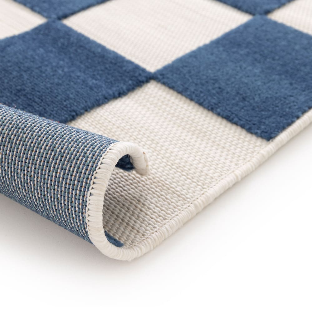 Tapis intérieur et extérieur géométrique -120x170cm bleu polypropylène — vue 4