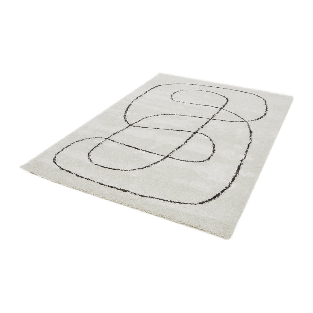 Tapis contemporain à motif organique - 120x170cm beige polypropylène — vue 3