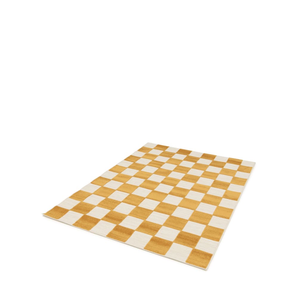 Tapis int/ext géométrique - 120x170cm jaune moutarde polypropylène — vue 3