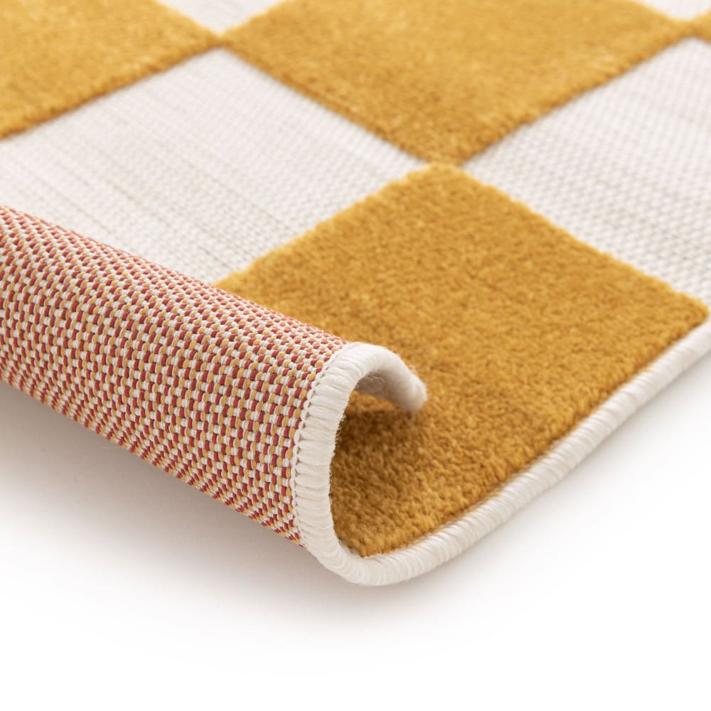 Tapis int/ext géométrique - 120x170cm jaune moutarde polypropylène — vue 4