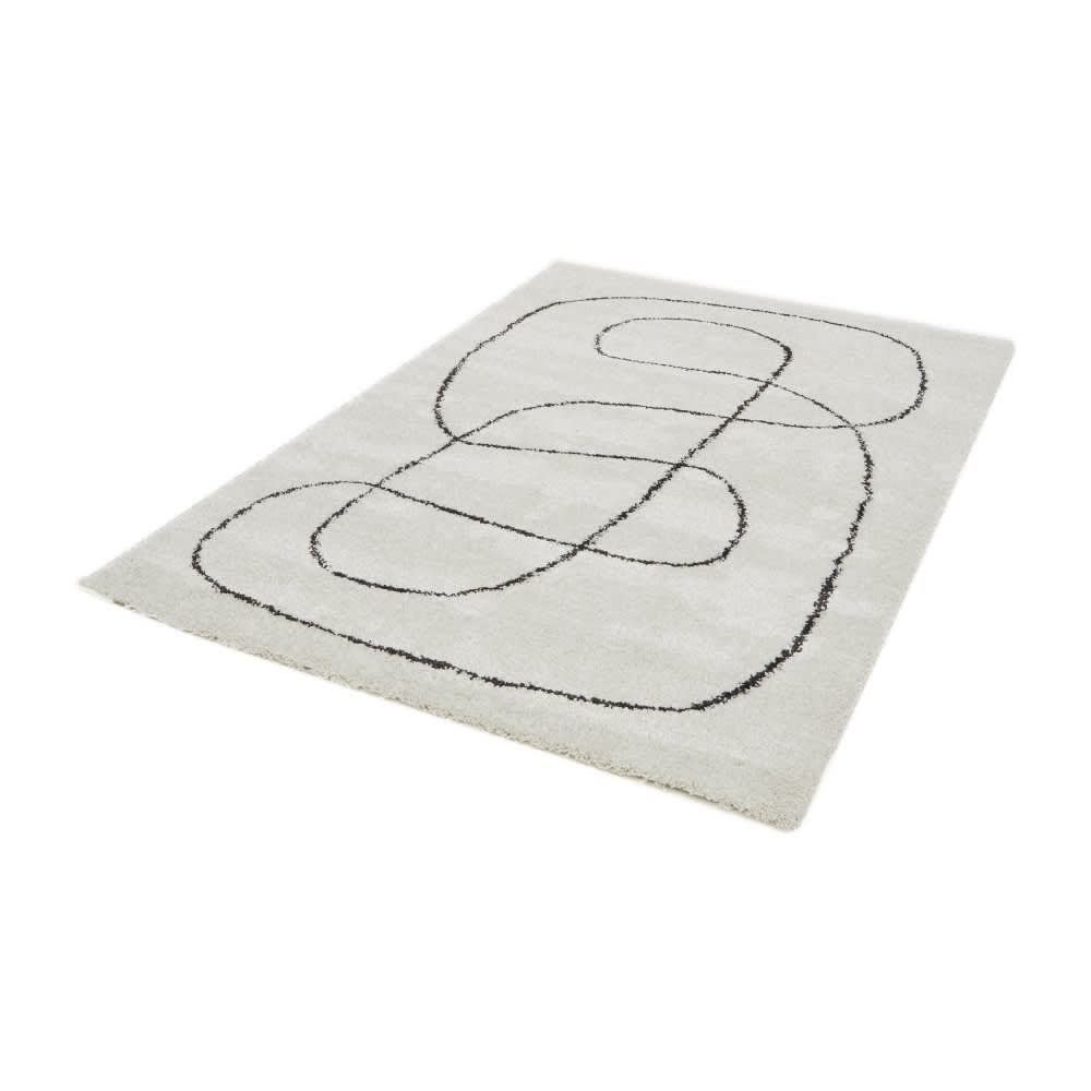 Tapis contemporain à motif organique - 160x230cm beige polypropylène — vue 4
