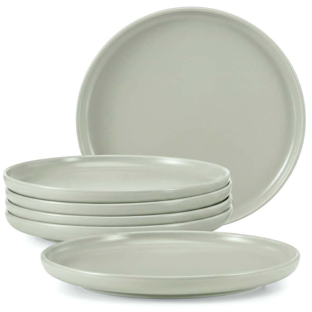 KONSIMO Teller-Set, Dessertteller 6-tlg. aus Keramik, beige/grün/grau matt - Keramik