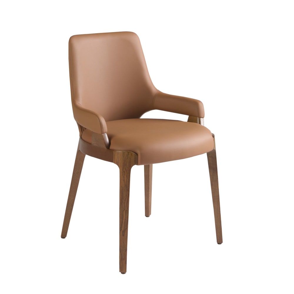 Chaise en similicuir marron