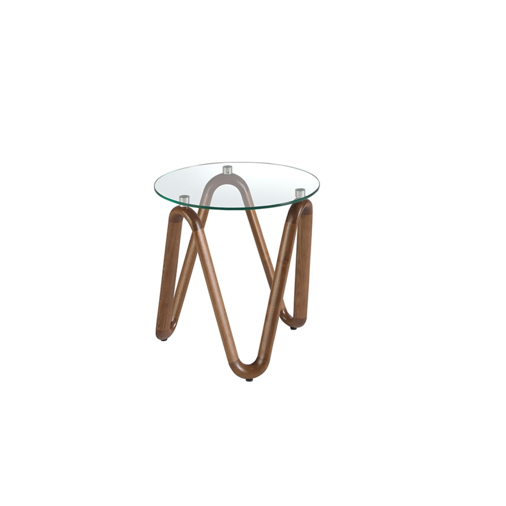 Table d'angle ronde en - verre