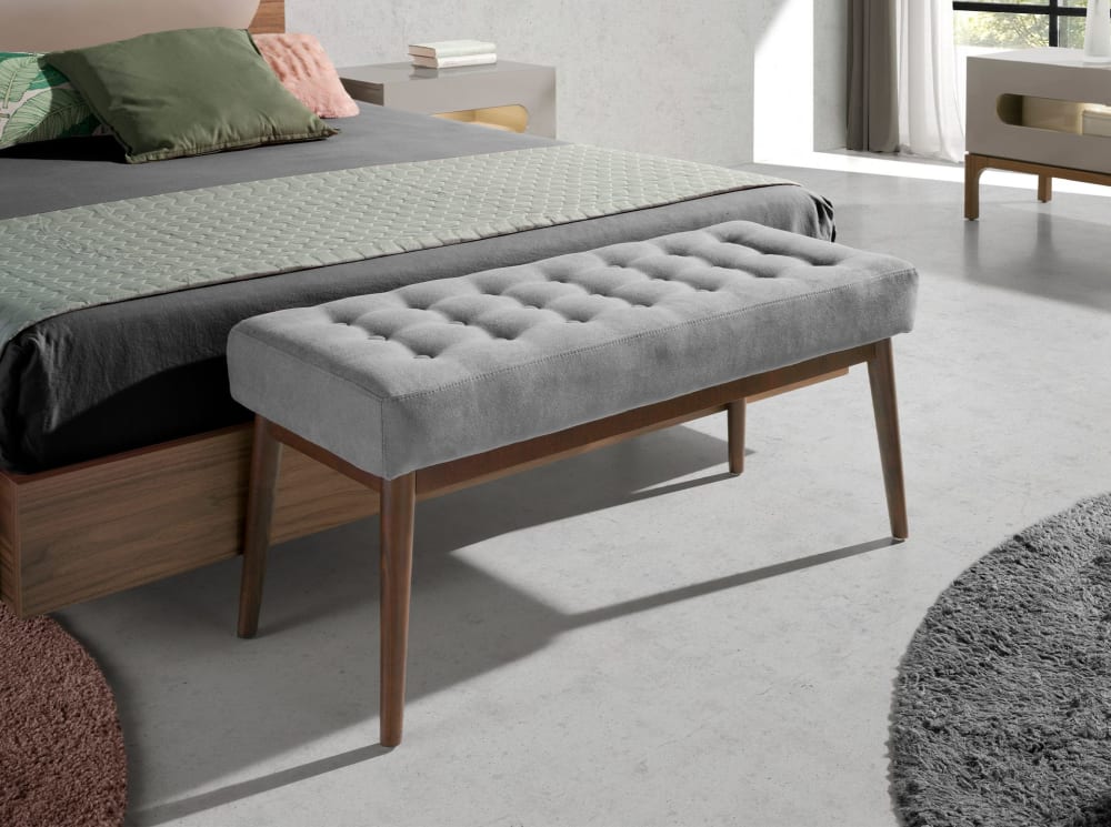 Tabouret en tissu gris foncé - Maisons du Monde
