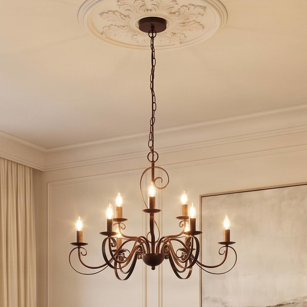 Lindby Kronleuchter aus Metall, braun style landhaus - Metall