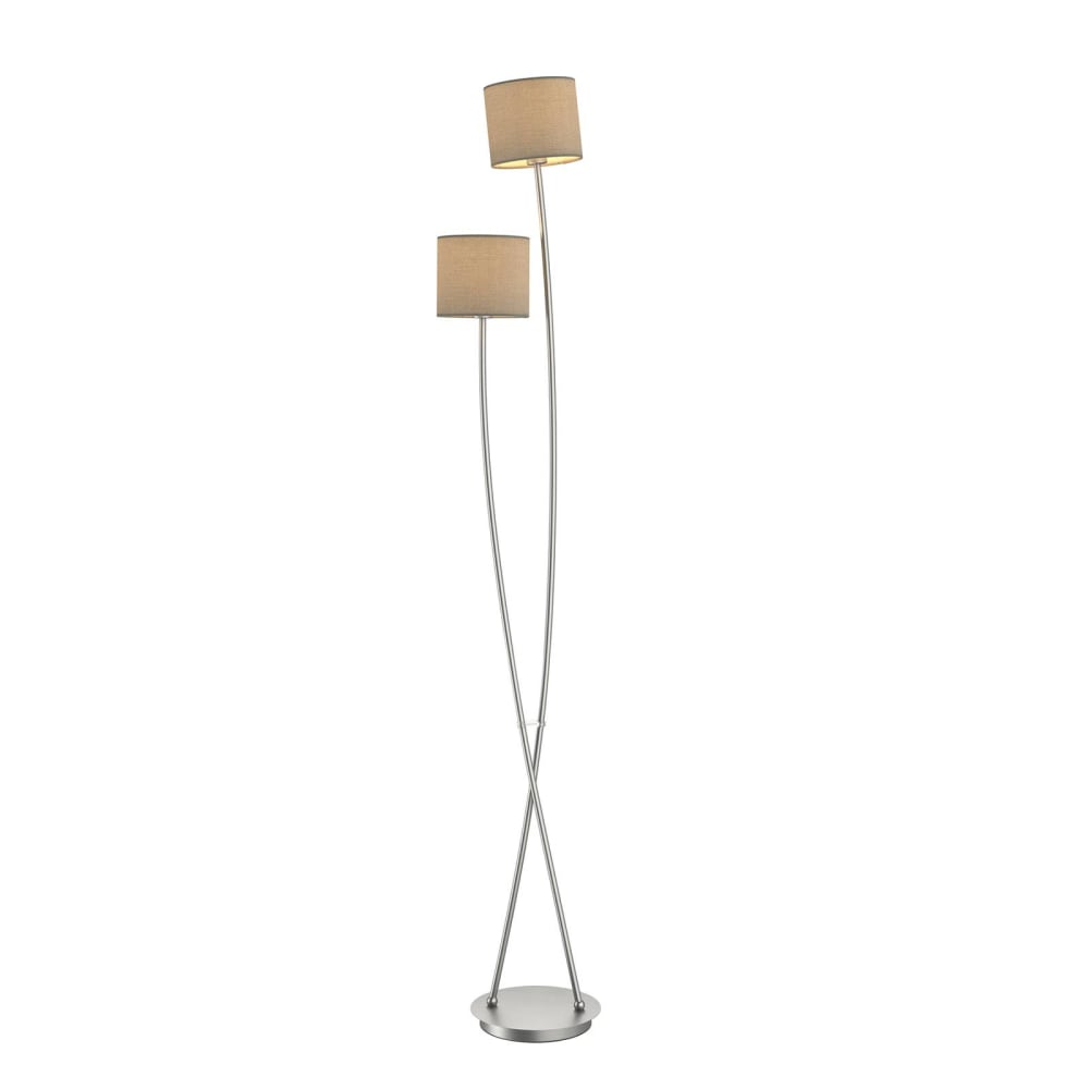Lucande Stehlampe aus Textil, creme style modern Beige Stoff