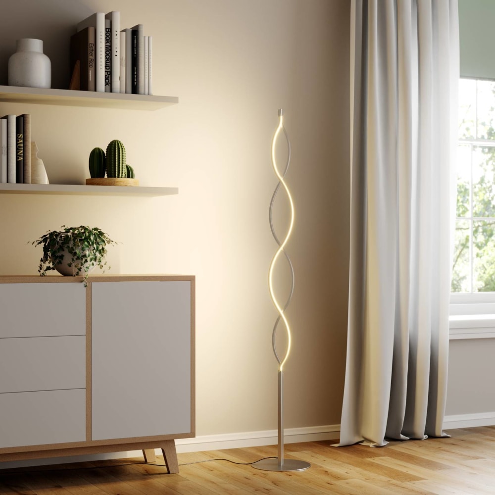 Lampadaire led en plastique gris - Maisons du Monde