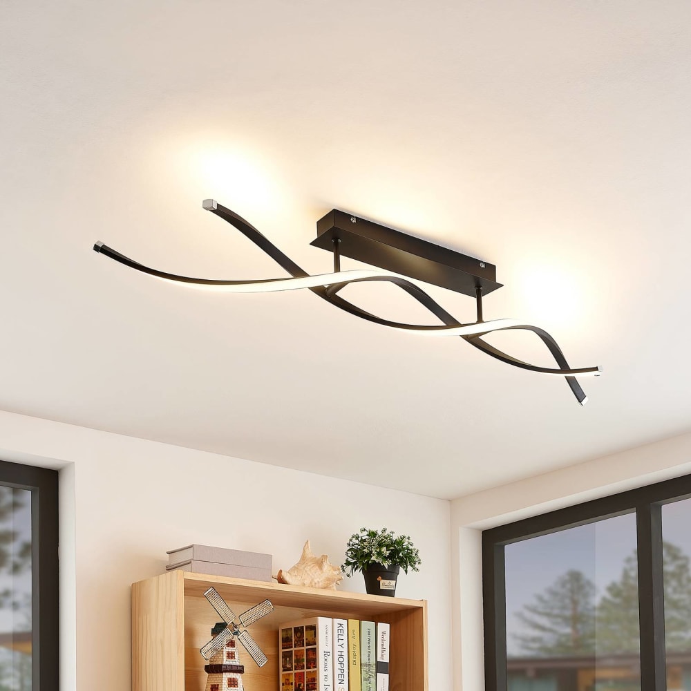 Plafonnier led en métal noir - Maisons du Monde