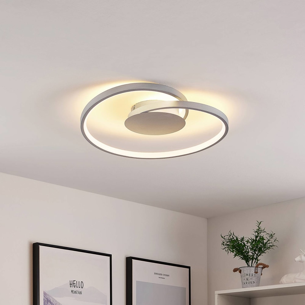 Plafonnier led en métal gris - Maisons du Monde