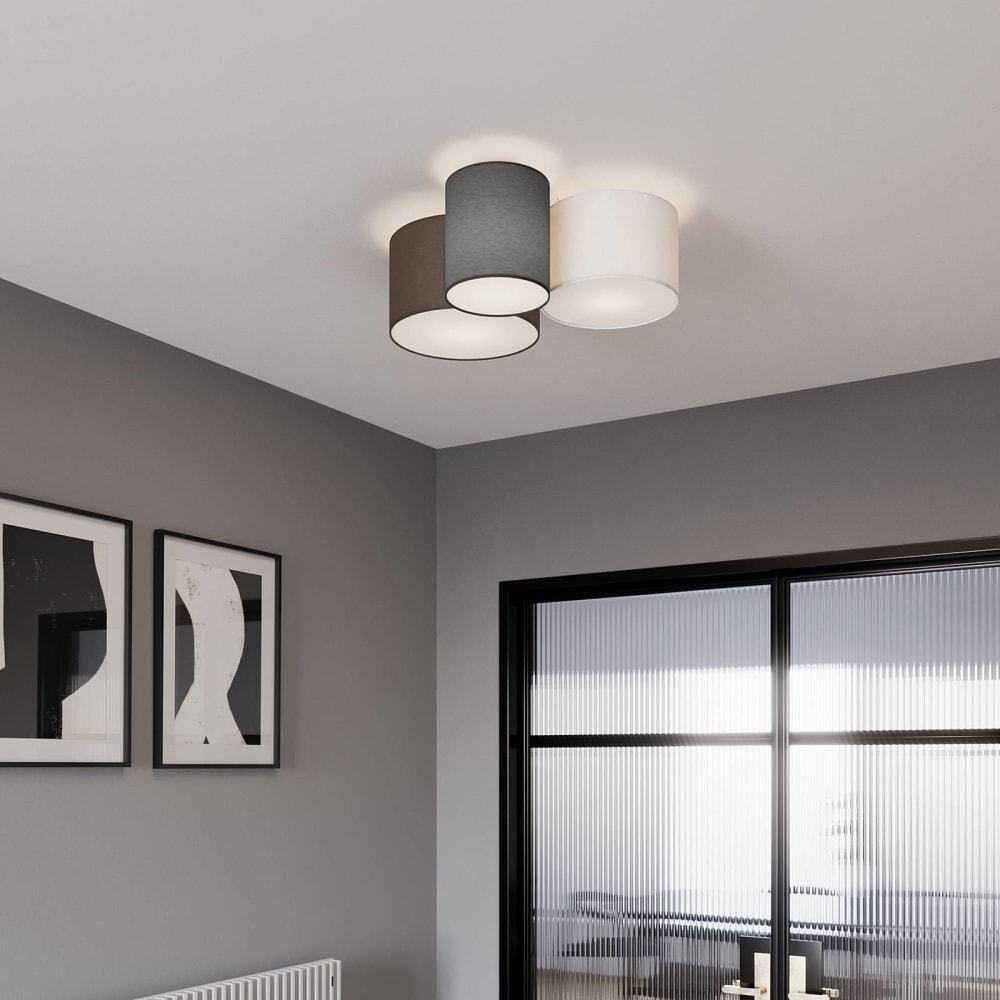 Plafonnier tissu en textile gris - Maisons du Monde