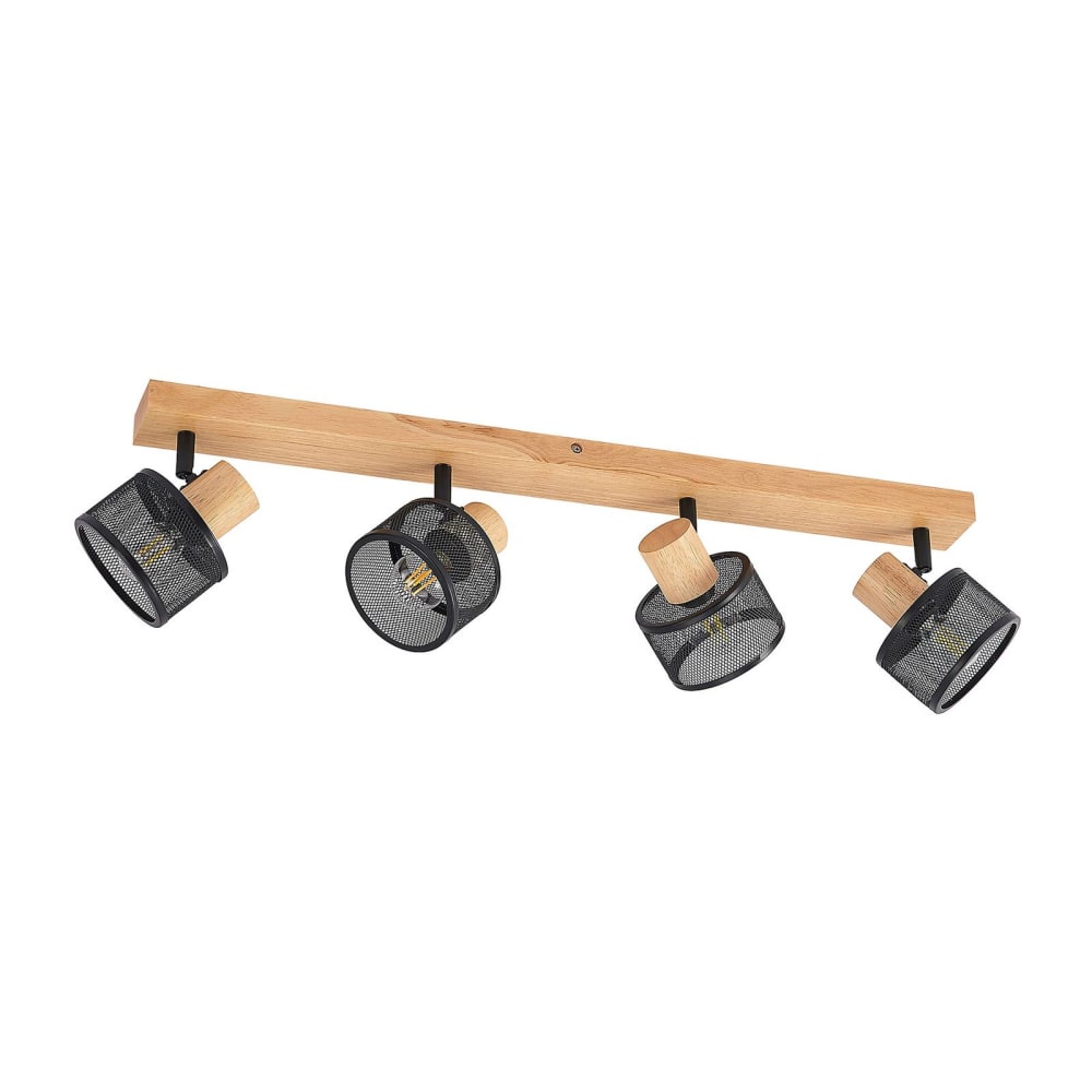 Lindby Strahler aus Holz, schwarz, Holz hell style modern Braun Holz