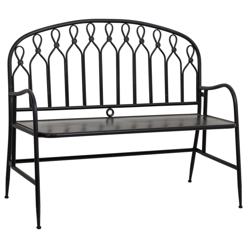 banc en métal noir 118x56x98h