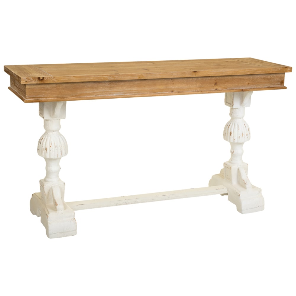 Wanderlust deco Geschnitzte HolzKonsole, 150x46x79, braun - Holz