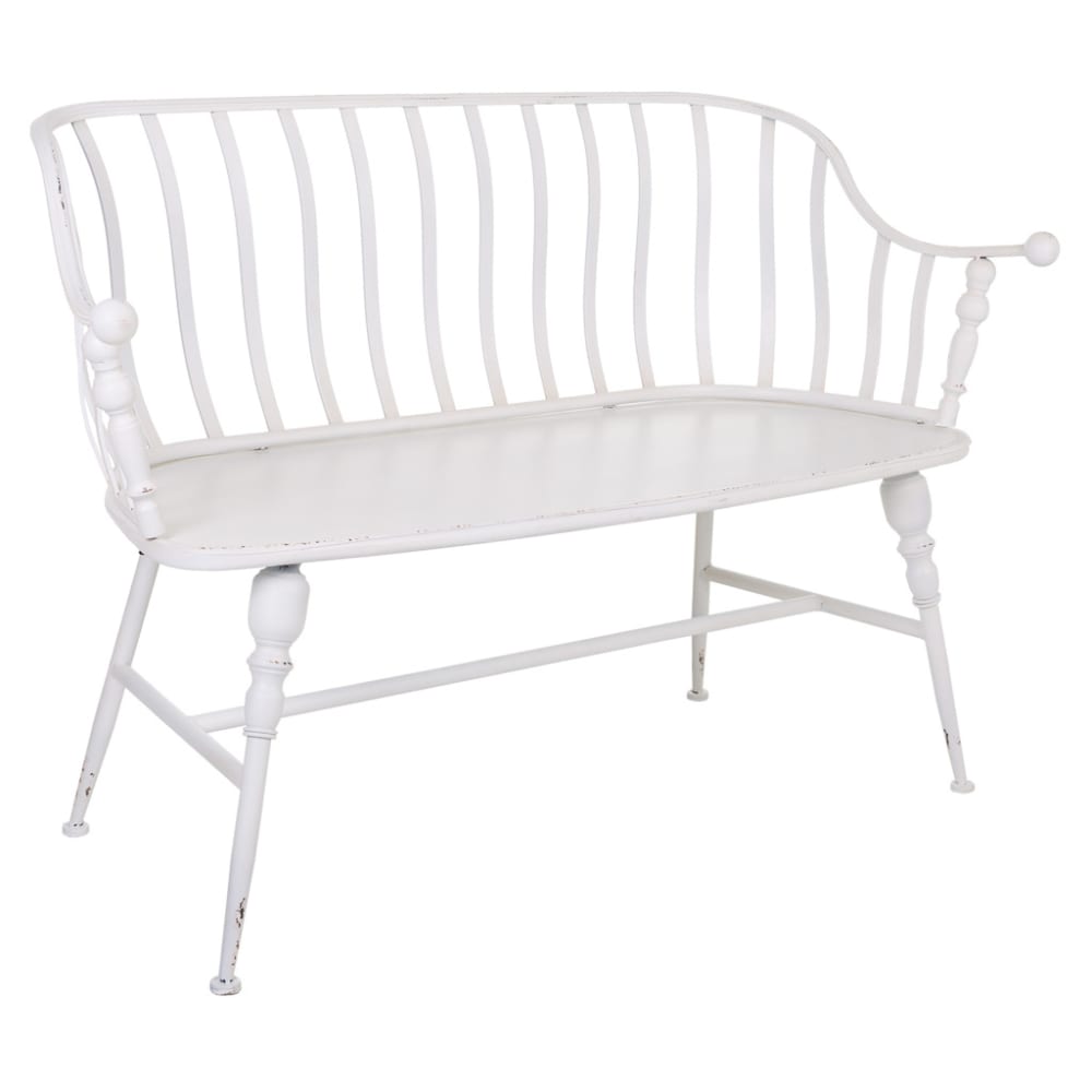 banc en métal blanc