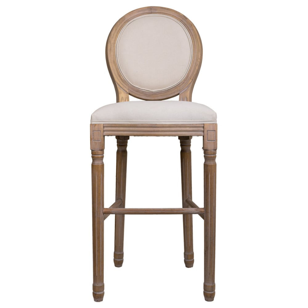 Tabouret en bois couleur crème 52x46x116h