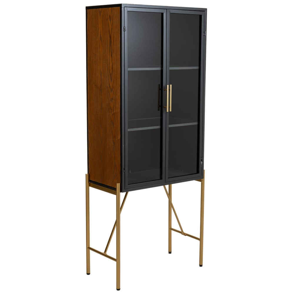 Wanderlust deco Armoire en bois et métal marron 64x35x155h Marron Bois - 64x155x35cm