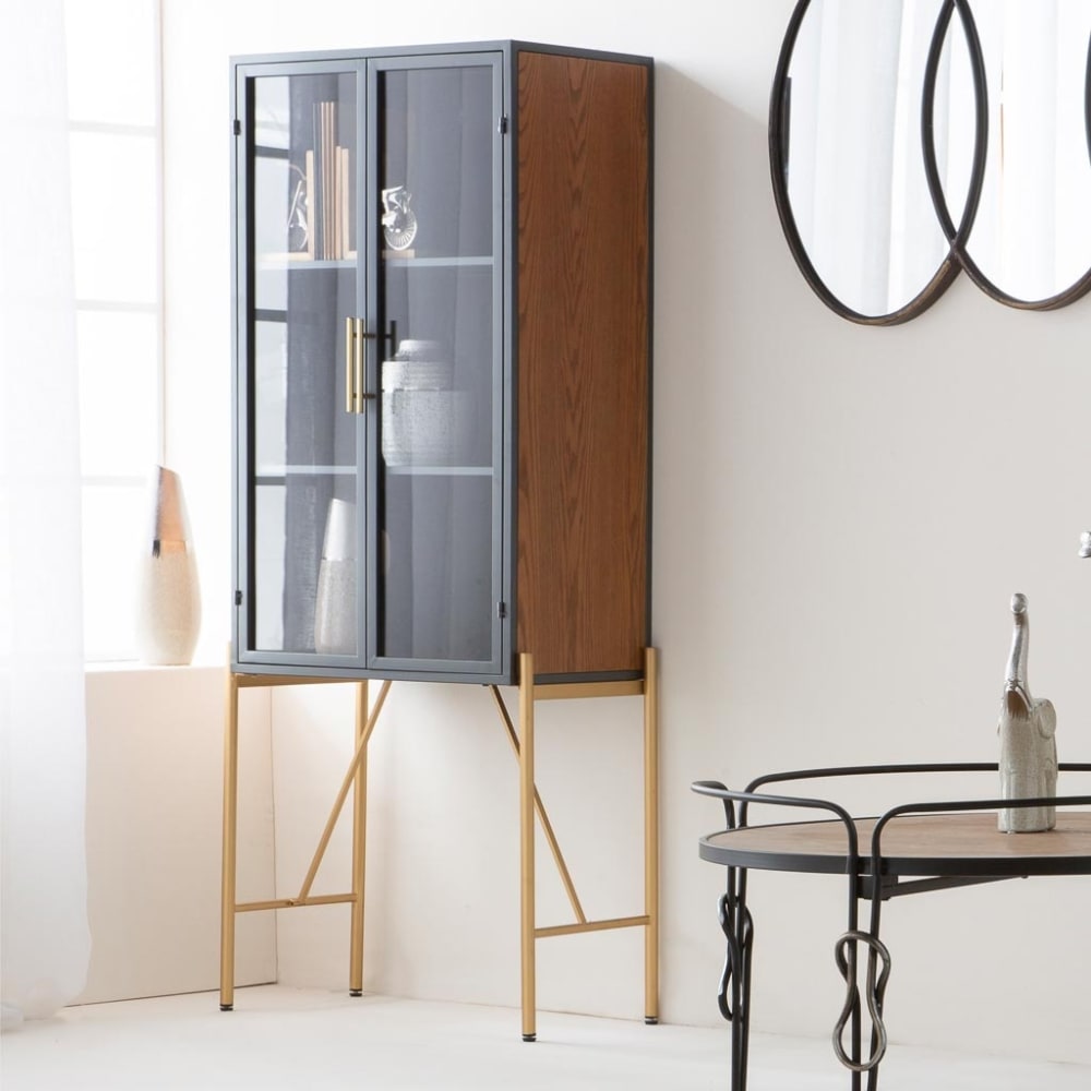 Armoire en bois et métal marron 64x35x155h - Maisons du Monde
