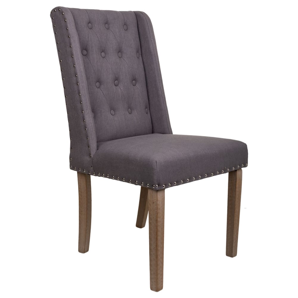 Chaise en bois tapissée gris 53x53x48/102h