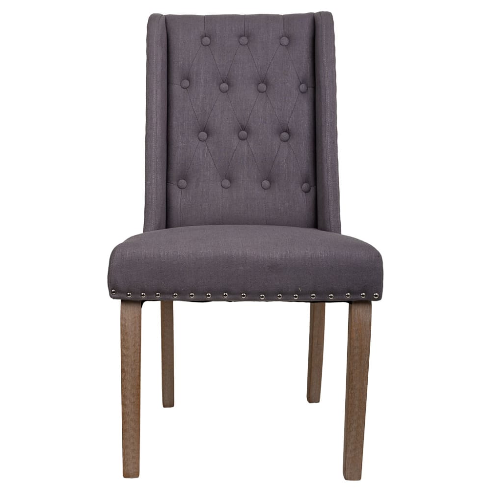 Chaise en bois tapissée gris 53x53x48/102h