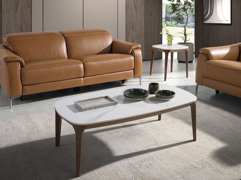 Table ovale en marbre et noyer - Maisons du Monde